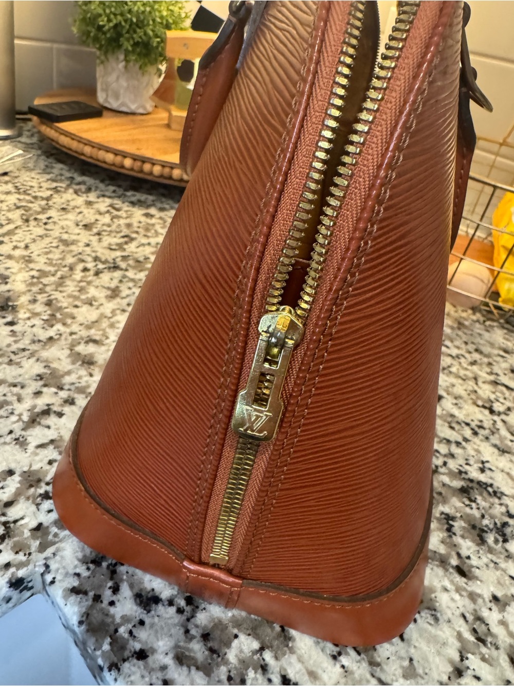 Louis Vuitton Brown Epi Leather Alma Satchel - Picture 4 of 11
